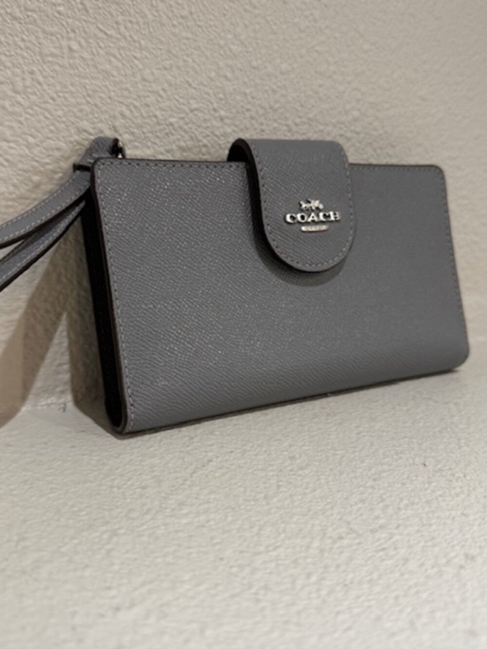 Coach Tech Phone Wallet In Light Gray CW780